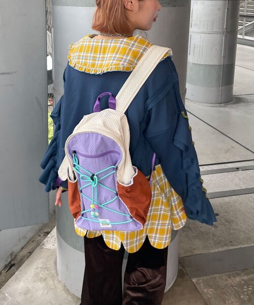 HELLO.SANFRANCISCO(ハローサンフランシスコ)の「【HELLO.SANFRANCISCO/ハローサンフランシスコ】カラフルリップバッグパック(バックパック/リュック・レディース・パープル/ピンク・ONE SIZE)」の8枚目の写真