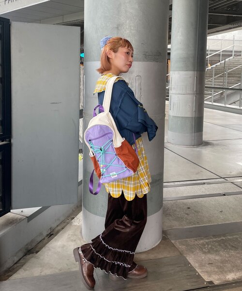 HELLO.SANFRANCISCO(ハローサンフランシスコ)の「【HELLO.SANFRANCISCO/ハローサンフランシスコ】カラフルリップバッグパック(バックパック/リュック・レディース・パープル/ピンク・ONE SIZE)」の10枚目の写真