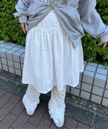 ドットミドルギャザースカート