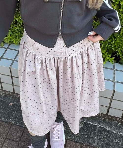 WC(ダブル シー)の「ドットミドルギャザースカート(スカート・レディース・ホワイト/ピンク・FREE)」の10枚目の写真