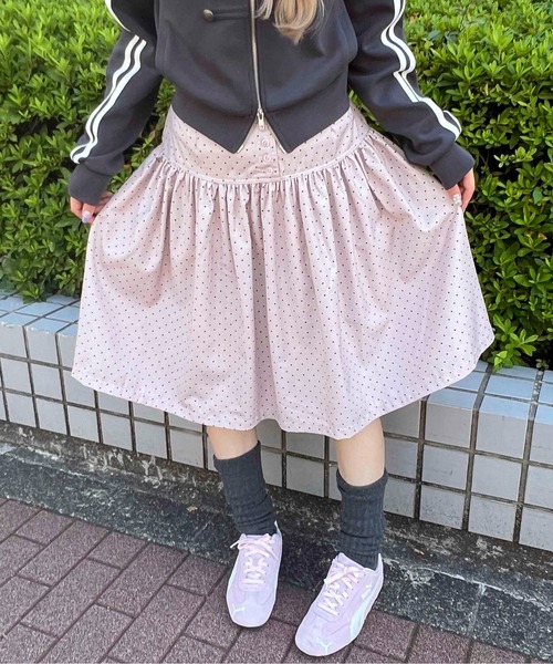 WC(ダブル シー)の「ドットミドルギャザースカート(スカート・レディース・ホワイト/ピンク・FREE)」の17枚目の写真