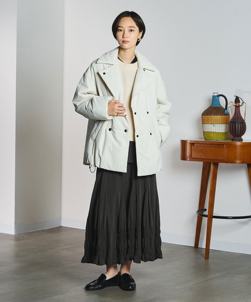 ROSE BUD(ローズバッド)の「LONG SHIRRED SKIRT(スカート・レディース・オフホワイト/チャコール・ONE SIZE)」の17枚目の写真