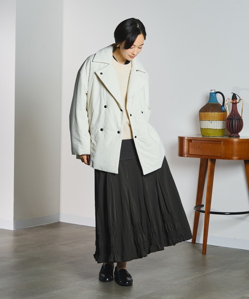 ROSE BUD(ローズバッド)の「LONG SHIRRED SKIRT(スカート・レディース・オフホワイト/チャコール・ONE SIZE)」の18枚目の写真
