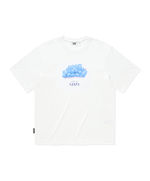 [グロサリー] グレープアート半袖Tシャツホワイト