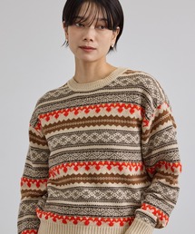 ベルベルモチーフリバーシブルジャカードプルオーバー