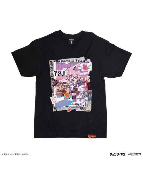 AIR TWOKYO(エアトゥーキョー)の「TVアニメ『チェンソーマン』ストリートアートTシャツ(パワー)(Tシャツ/カットソー・レディース・ブラック・XX-LARGE/SMALL/MEDIUM/LARGE)」の1枚目の写真