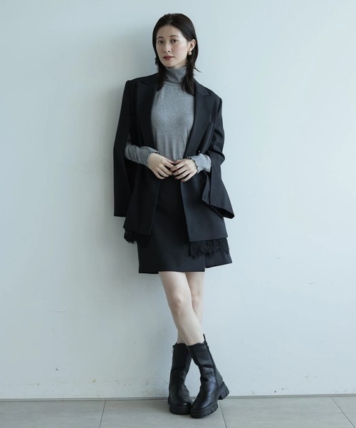 Arpege story(アルページュストーリー)の「ラップミニスコート(スカート・レディース・ブラック・2)」の3枚目の写真