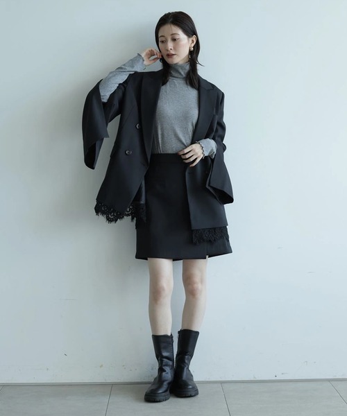 Arpege story(アルページュストーリー)の「ラップミニスコート(スカート・レディース・ブラック・2)」の2枚目の写真