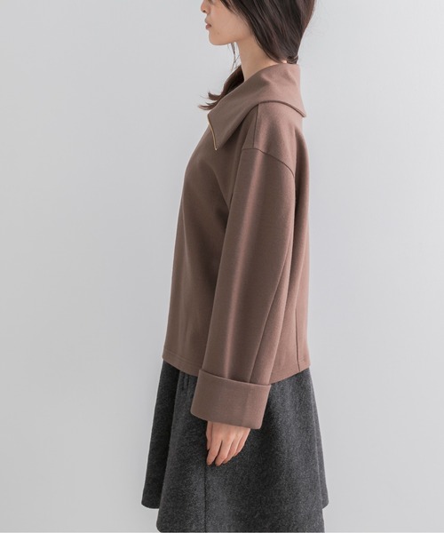 URBAN RESEARCH ROSSO WOMEN(アーバンリサーチ ロッソ)の「ウールジャージーZIPプルオーバー(その他トップス・レディース・ネイビー/モカ・FREE)」の15枚目の写真