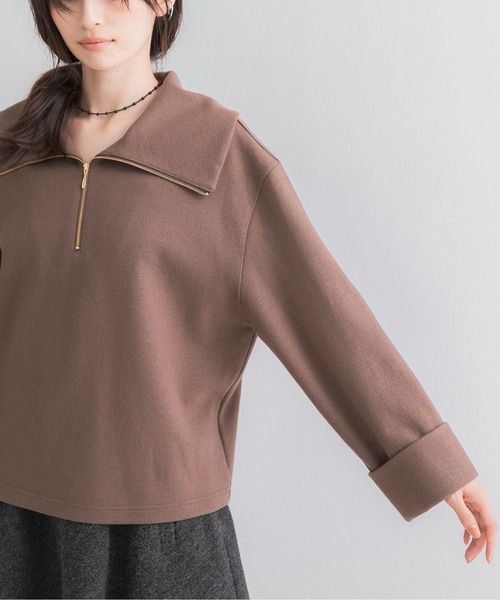 URBAN RESEARCH ROSSO WOMEN(アーバンリサーチ ロッソ)の「ウールジャージーZIPプルオーバー(その他トップス・レディース・ネイビー/モカ・FREE)」の17枚目の写真