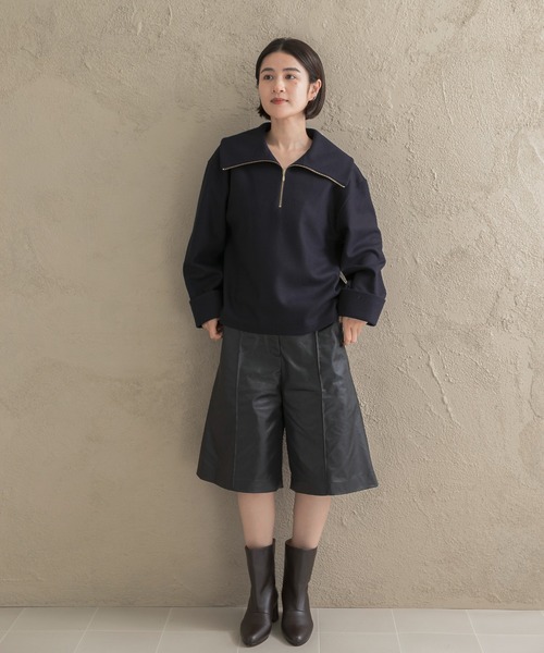 URBAN RESEARCH ROSSO WOMEN(アーバンリサーチ ロッソ)の「ウールジャージーZIPプルオーバー(その他トップス・レディース・ネイビー/モカ・FREE)」の6枚目の写真
