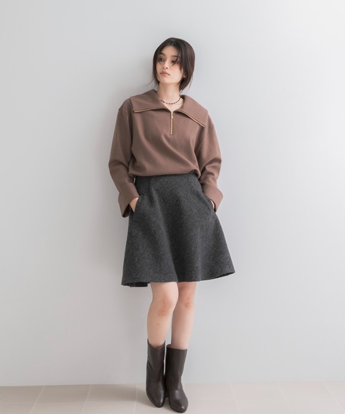 URBAN RESEARCH ROSSO WOMEN(アーバンリサーチ ロッソ)の「ウールジャージーZIPプルオーバー(その他トップス・レディース・ネイビー/モカ・FREE)」の12枚目の写真