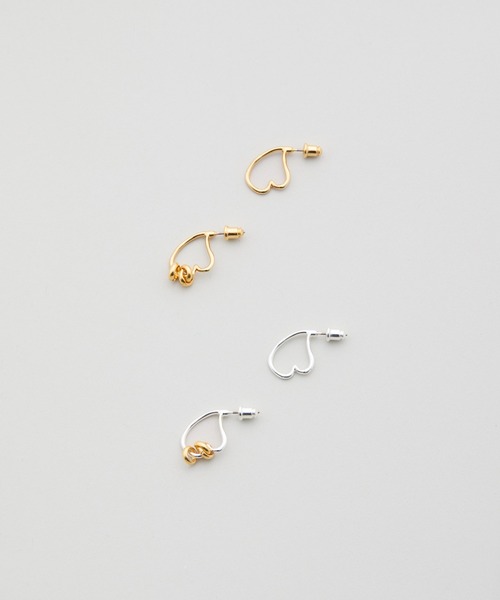 LAPUIS(ラピュイ)の「LAPUIS(ラピュイ)Rough heart pierced earrings(ピアス(両耳用)・レディース・ゴールド/マルチ・FREE)」の11枚目の写真