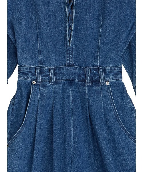 Ameri(アメリ)の「LACE UP DENIM ROMPERS(つなぎ/オールインワン・レディース・ブルー/ブラウン・SMALL/X-SMALL)」の5枚目の写真