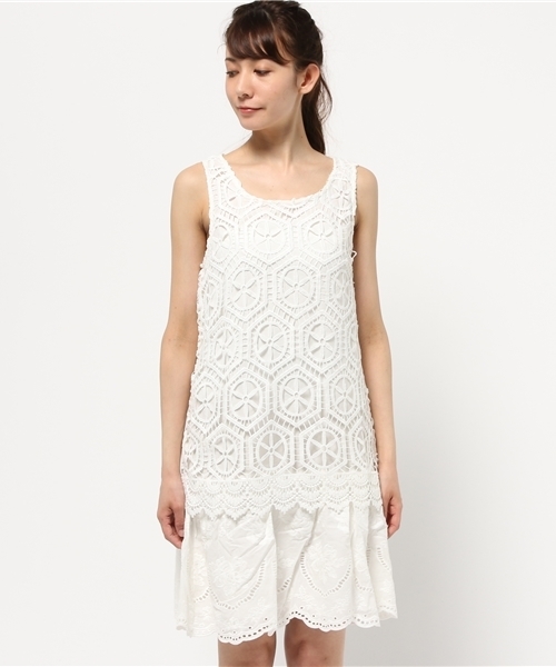 Desigual(デシグアル)の「「Desigual/デシグアル」ラクロワレースドレスワンピース(ワンピース・レディース・ホワイト/ブラック・42/40/36/38/46)」の12枚目の写真