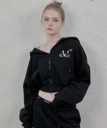 ◇MUCENT◇ブランド直輸入正規品/着丈が選べる/ラブリッツミニハートロゴフードジップアップ Love Ritz Mini Heart Logo Hoodie Zip-Up