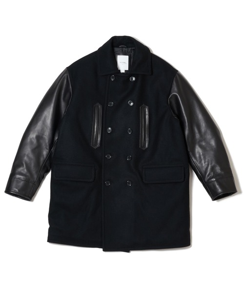 CRIMIE(クライミー)の「MID-LENGTH LEATHER-SLEEVE PEACOAT(ピーコート・メンズ・ブラック・XXL/XL/L/M/S)」の3枚目の写真