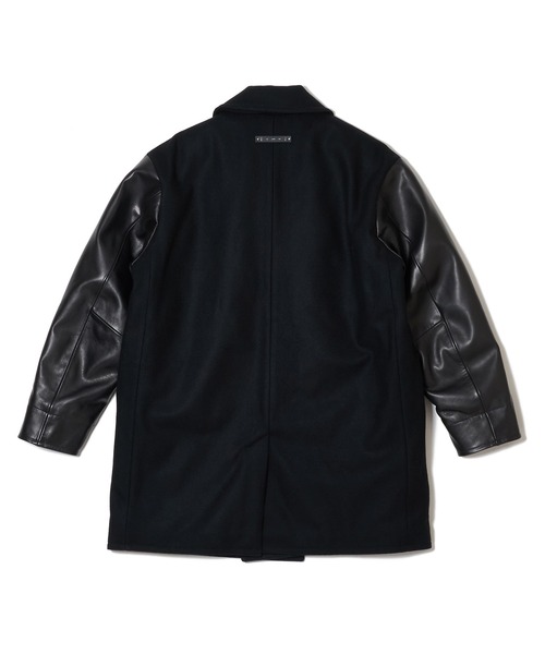 CRIMIE(クライミー)の「MID-LENGTH LEATHER-SLEEVE PEACOAT(ピーコート・メンズ・ブラック・XXL/XL/L/M/S)」の6枚目の写真