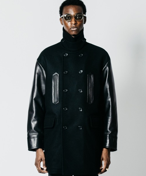 CRIMIE(クライミー)の「MID-LENGTH LEATHER-SLEEVE PEACOAT(ピーコート・メンズ・ブラック・XXL/XL/L/M/S)」の10枚目の写真