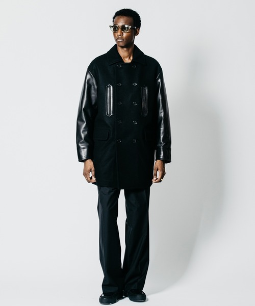 CRIMIE(クライミー)の「MID-LENGTH LEATHER-SLEEVE PEACOAT(ピーコート・メンズ・ブラック・XXL/XL/L/M/S)」の12枚目の写真