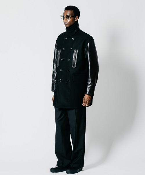 CRIMIE(クライミー)の「MID-LENGTH LEATHER-SLEEVE PEACOAT(ピーコート・メンズ・ブラック・XXL/XL/L/M/S)」の13枚目の写真
