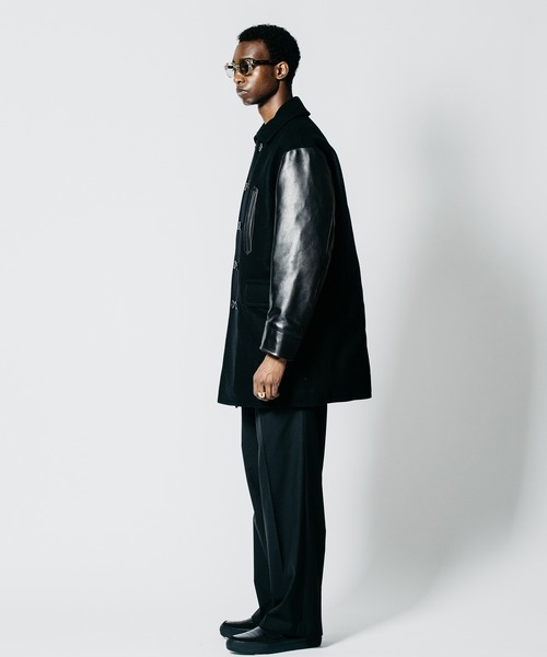 CRIMIE(クライミー)の「MID-LENGTH LEATHER-SLEEVE PEACOAT(ピーコート・メンズ・ブラック・XXL/XL/L/M/S)」の14枚目の写真