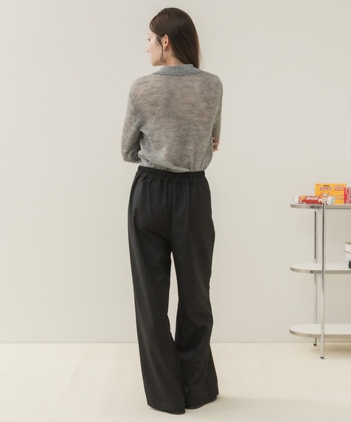 HEILIS(ヘイリス)の「ドット柄イージースラックス/イージースラックス スラックス ワイドパンツ ドットパンツ ドット柄パンツ 水玉 ロングパンツ イージーパンツ ワイドスラックス ストレートパンツ 韓国ファッション カジュアル レディライク オフィスカジュアル デイリー 秋服 冬服 グレー ブラック(スラックス・レディース・ブラック/グレー・FREE)」の18枚目の写真
