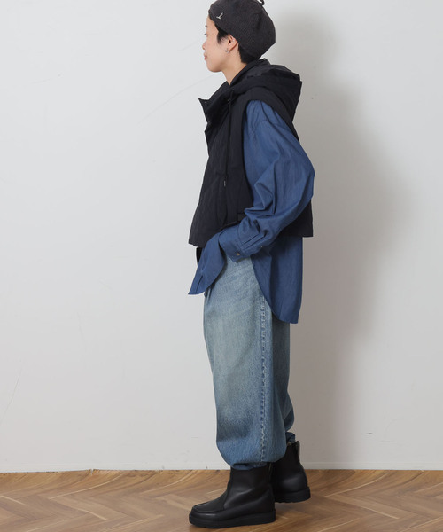 JOURNAL STANDARD LUXE(ジャーナルスタンダード ラックス)の「13OZデニム タックラウンドパンツ(デニムパンツ・レディース・ネイビー/コバルトブルー・MEDIUM/SMALL)」の7枚目の写真