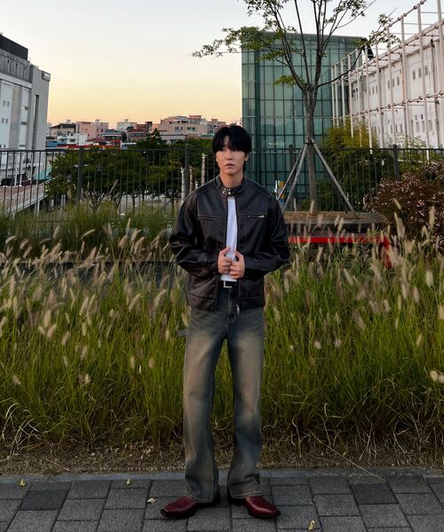 P.IN.O(ピインオ)の「エイジドウォッシュレザージャケット - ブラウン(ライダースジャケット・メンズ・その他・MEDIUM/LARGE)」の2枚目の写真