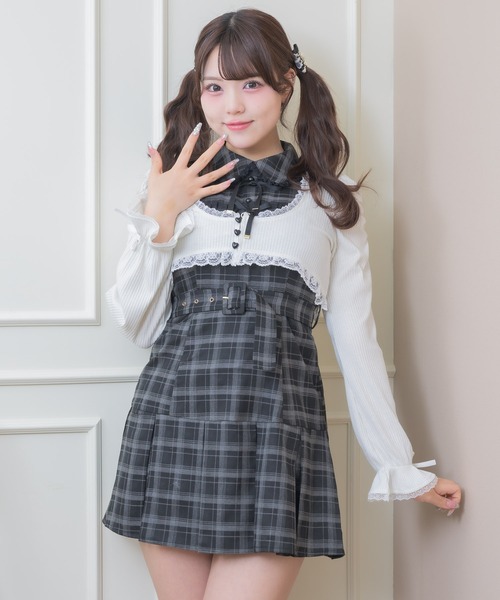 ROJITA（ロジータ）の「リボンボレロセットワンピース（ワンピース・レディース・グレー/ブラック/ピンク・FREE）」の2枚目の写真