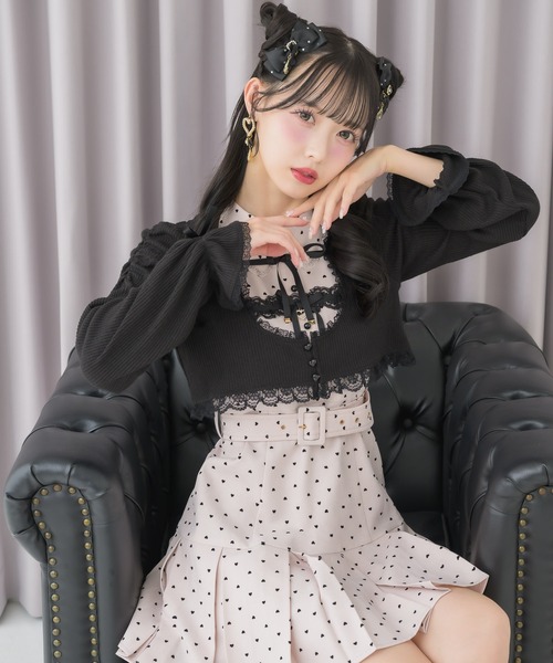 ROJITA（ロジータ）の「リボンボレロセットワンピース（ワンピース・レディース・グレー/ブラック/ピンク・FREE）」の4枚目の写真