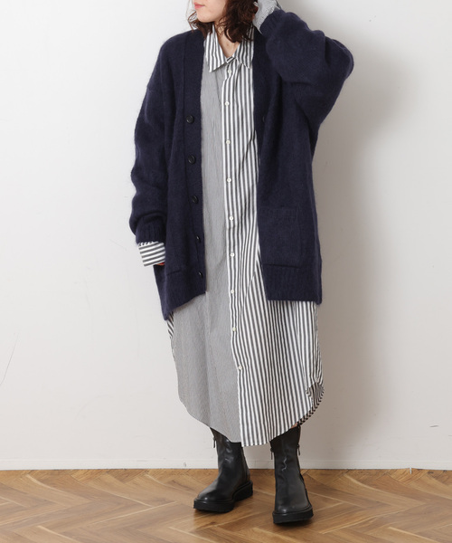 JOURNAL STANDARD LUXE(ジャーナルスタンダード ラックス)の「コットンストライプコンビワンピース(ワンピース・レディース・ブラック/ピンク・FREE)」の6枚目の写真