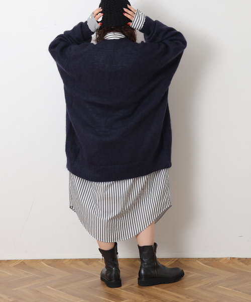 JOURNAL STANDARD LUXE(ジャーナルスタンダード ラックス)の「コットンストライプコンビワンピース(ワンピース・レディース・ブラック/ピンク・FREE)」の3枚目の写真