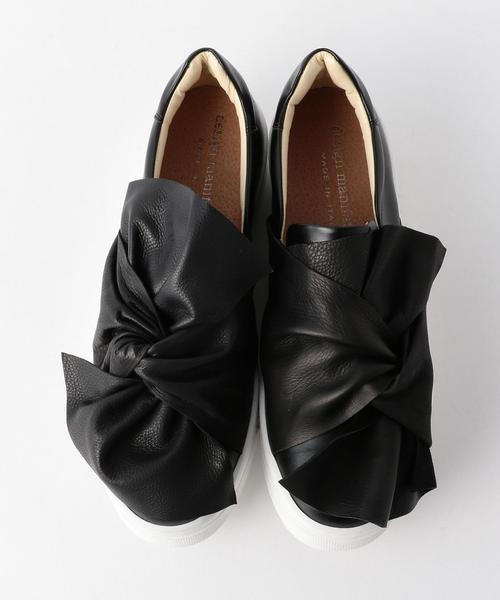 Design Manifattura（デザイン マニファトゥーラ）の「Design Manifatturaリボンスリッポン/DESIGN/M RBN SLP30（スリッポン・レディース・ブラック/ホワイト・36/37/38）」の3枚目の写真