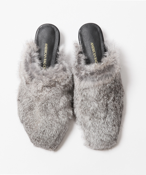 AMERICAN RAG CIE（アメリカンラグシー）の「AMERICAN RAG CIE　リアルラビットファーサボ【WEB限定】（サンダル・レディース・グレー/ブラック・37/38/36）」の8枚目の写真