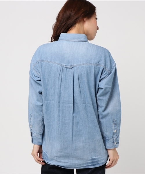 Moname(モナーム)の「■Moname デニムビッグシャツ DENIM BIG SHIRTS(デニムビックシャツ)/41171062(シャツ/ブラウス・レディース・ライトインディゴブルー/ブルー・SMALL/MEDIUM)」の5枚目の写真