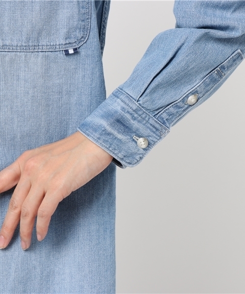 Moname(モナーム)の「■Moname デニムビッグシャツ DENIM BIG SHIRTS(デニムビックシャツ)/41171062(シャツ/ブラウス・レディース・ライトインディゴブルー/ブルー・SMALL/MEDIUM)」の7枚目の写真