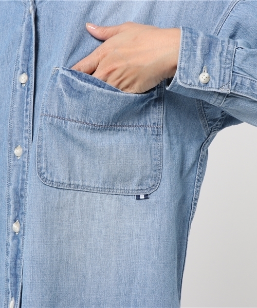 Moname(モナーム)の「■Moname デニムビッグシャツ DENIM BIG SHIRTS(デニムビックシャツ)/41171062(シャツ/ブラウス・レディース・ライトインディゴブルー/ブルー・SMALL/MEDIUM)」の8枚目の写真