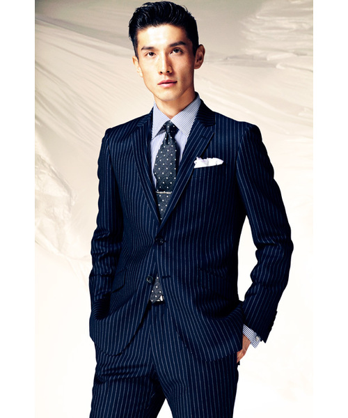 Men S Bigi メンズビギ の ゲイナー12月号 掲載 ネイビーチョークストライプ スーツ セットアップ Wear