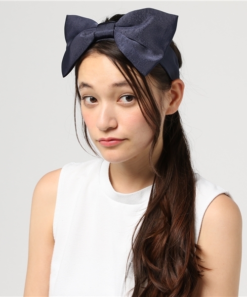 PLAIN CLOTHING（プレーンクロージング）の「ビッグリボンヘアバンド【PLAIN CLOTHING】（ヘアバンド・レディース・ブラック/アイボリー/ベージュ/ネイビー/グレー・FREE）」の19枚目の写真