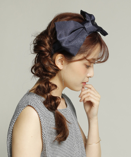 PLAIN CLOTHING（プレーンクロージング）の「ビッグリボンヘアバンド【PLAIN CLOTHING】（ヘアバンド・レディース・ブラック/アイボリー/ベージュ/ネイビー/グレー・FREE）」の12枚目の写真