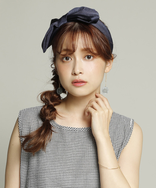 PLAIN CLOTHING（プレーンクロージング）の「ビッグリボンヘアバンド【PLAIN CLOTHING】（ヘアバンド・レディース・ブラック/アイボリー/ベージュ/ネイビー/グレー・FREE）」の13枚目の写真