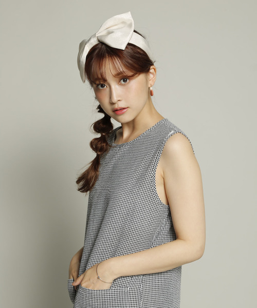 PLAIN CLOTHING（プレーンクロージング）の「ビッグリボンヘアバンド【PLAIN CLOTHING】（ヘアバンド・レディース・ブラック/アイボリー/ベージュ/ネイビー/グレー・FREE）」の9枚目の写真