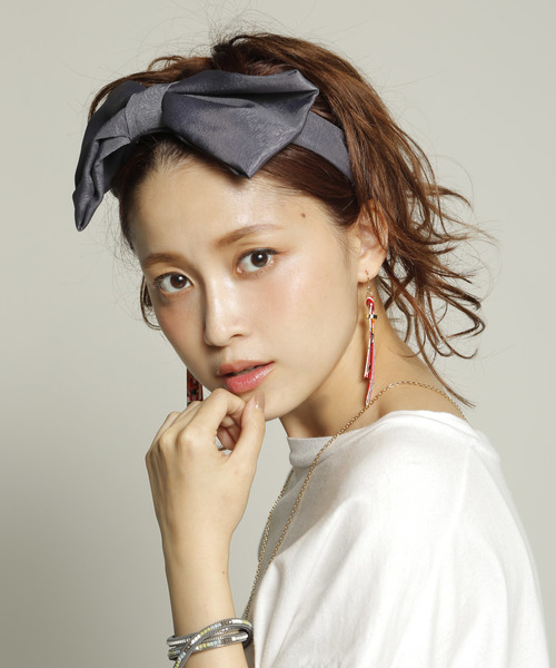 PLAIN CLOTHING（プレーンクロージング）の「ビッグリボンヘアバンド【PLAIN CLOTHING】（ヘアバンド・レディース・ブラック/アイボリー/ベージュ/ネイビー/グレー・FREE）」の20枚目の写真