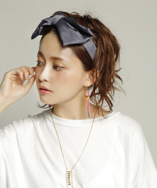 PLAIN CLOTHING（プレーンクロージング）の「ビッグリボンヘアバンド【PLAIN CLOTHING】（ヘアバンド・レディース・ブラック/アイボリー/ベージュ/ネイビー/グレー・FREE）」の22枚目の写真