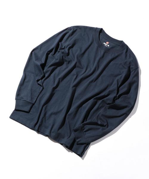 HANES（ヘインズ）の「【WEB限定】 [ヘインズ] SC★★ Hanes BEEFY ロングスリーブ TEE / カットソー（Tシャツ/カットソー・メンズ・ホワイト/ブラック/グレー/ネイビー・SMALL/MEDIUM/LARGE）」の4枚目の写真