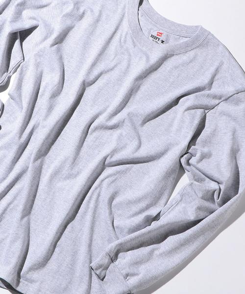 HANES（ヘインズ）の「【WEB限定】 [ヘインズ] SC★★ Hanes BEEFY ロングスリーブ TEE / カットソー（Tシャツ/カットソー・メンズ・ホワイト/ブラック/グレー/ネイビー・SMALL/MEDIUM/LARGE）」の3枚目の写真