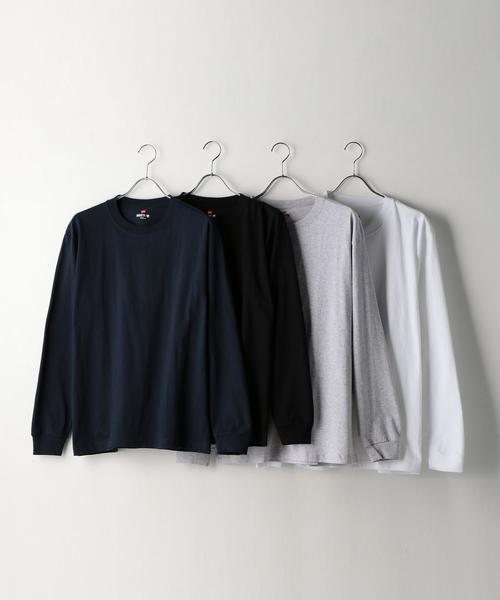 HANES（ヘインズ）の「【WEB限定】 [ヘインズ] SC★★ Hanes BEEFY ロングスリーブ TEE / カットソー（Tシャツ/カットソー・メンズ・ホワイト/ブラック/グレー/ネイビー・SMALL/MEDIUM/LARGE）」の12枚目の写真