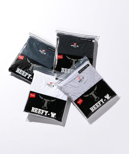 HANES（ヘインズ）の「【WEB限定】 [ヘインズ] SC★★ Hanes BEEFY ロングスリーブ TEE / カットソー（Tシャツ/カットソー・メンズ・ホワイト/ブラック/グレー/ネイビー・SMALL/MEDIUM/LARGE）」の5枚目の写真