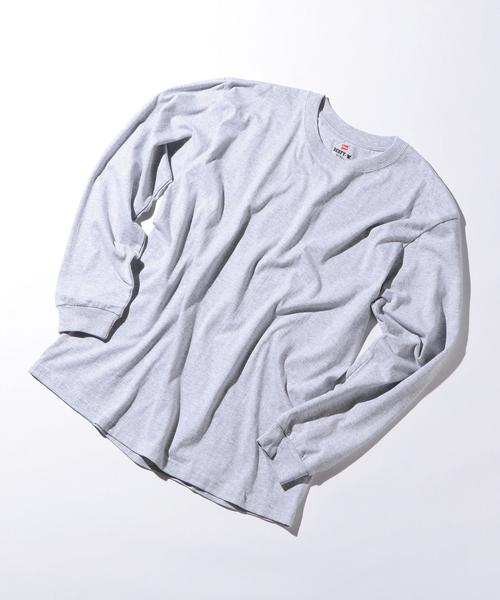HANES（ヘインズ）の「【WEB限定】 [ヘインズ] SC★★ Hanes BEEFY ロングスリーブ TEE / カットソー（Tシャツ/カットソー・メンズ・ホワイト/ブラック/グレー/ネイビー・SMALL/MEDIUM/LARGE）」の6枚目の写真